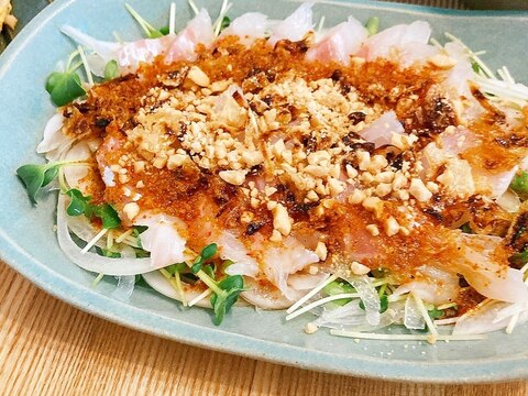 ピリ辛☆鯛の中華風お刺身サラダ